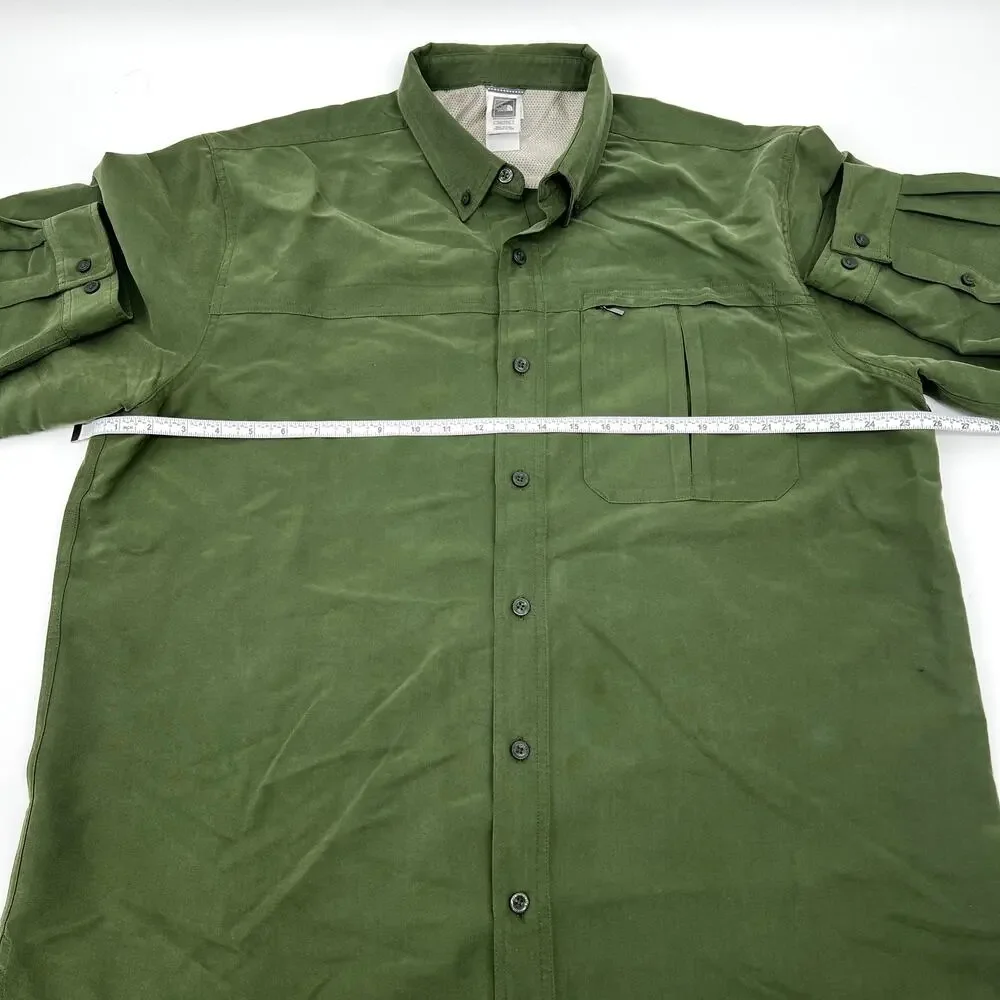 The North Face Mens Green Vented Long Sleeve Modal Button Shirt XXL Preowned